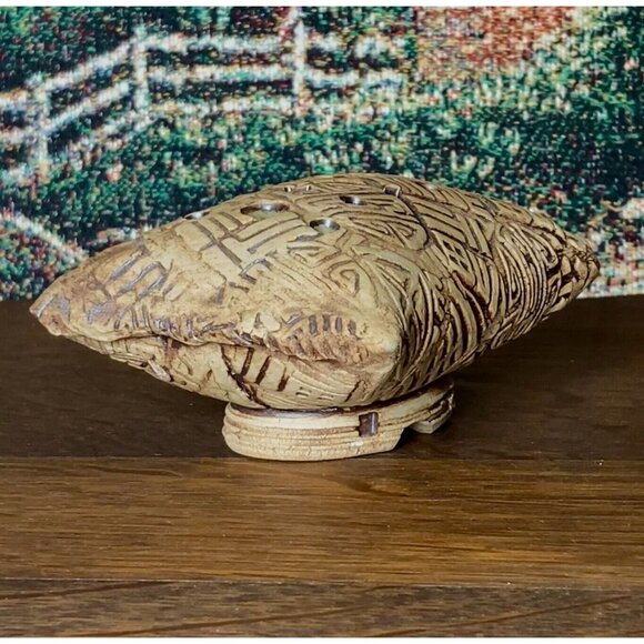 Japanese Ikebana Pillow Planter, flower arranging frog, stoneware, Asian motif - Picture 3 of 6